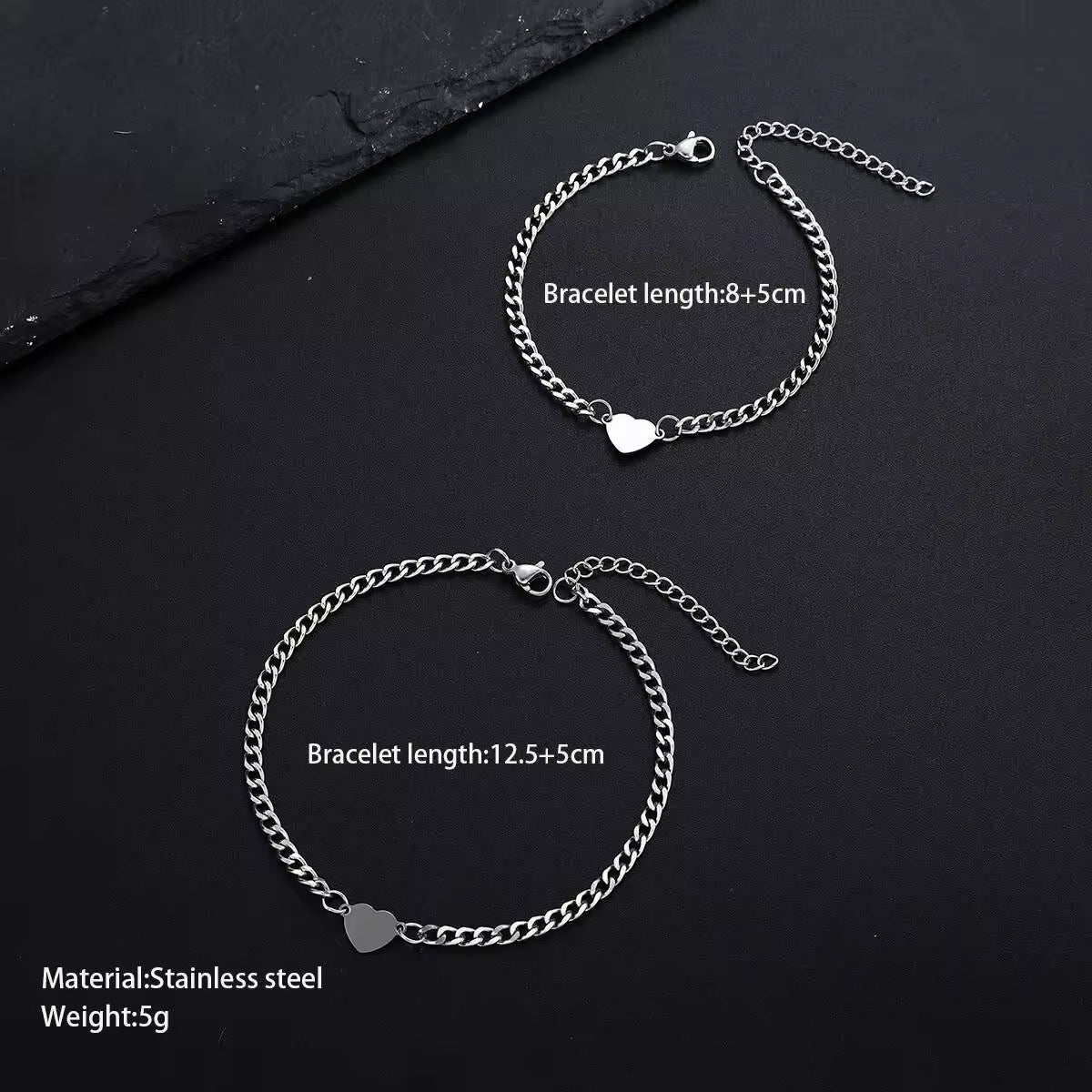 BRAZALETES GROSOR FINO MINIMALISTAS CADENA CUBANA DE PAREJA
