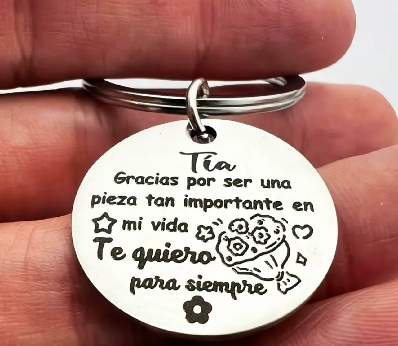 LLAVEROS PEQUEÑOS MINIMALISTAS ACERO INOXIDABLE MENSAJE MAMÁ