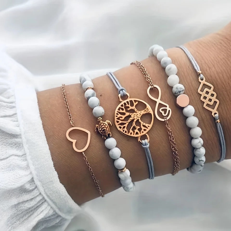 SET DE BRAZALETES TRENDY COMBO ALEACIÓN