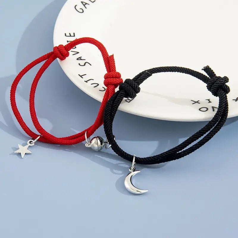 BRAZALETES MAGNÉTICOS LUNA Y ESTRELLA IMANES MINIMALISTAS