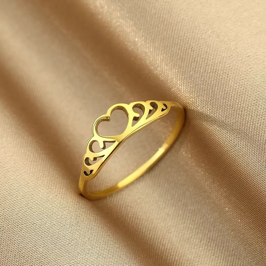 ANILLO CORONA EN ACERO MINIMALISTA