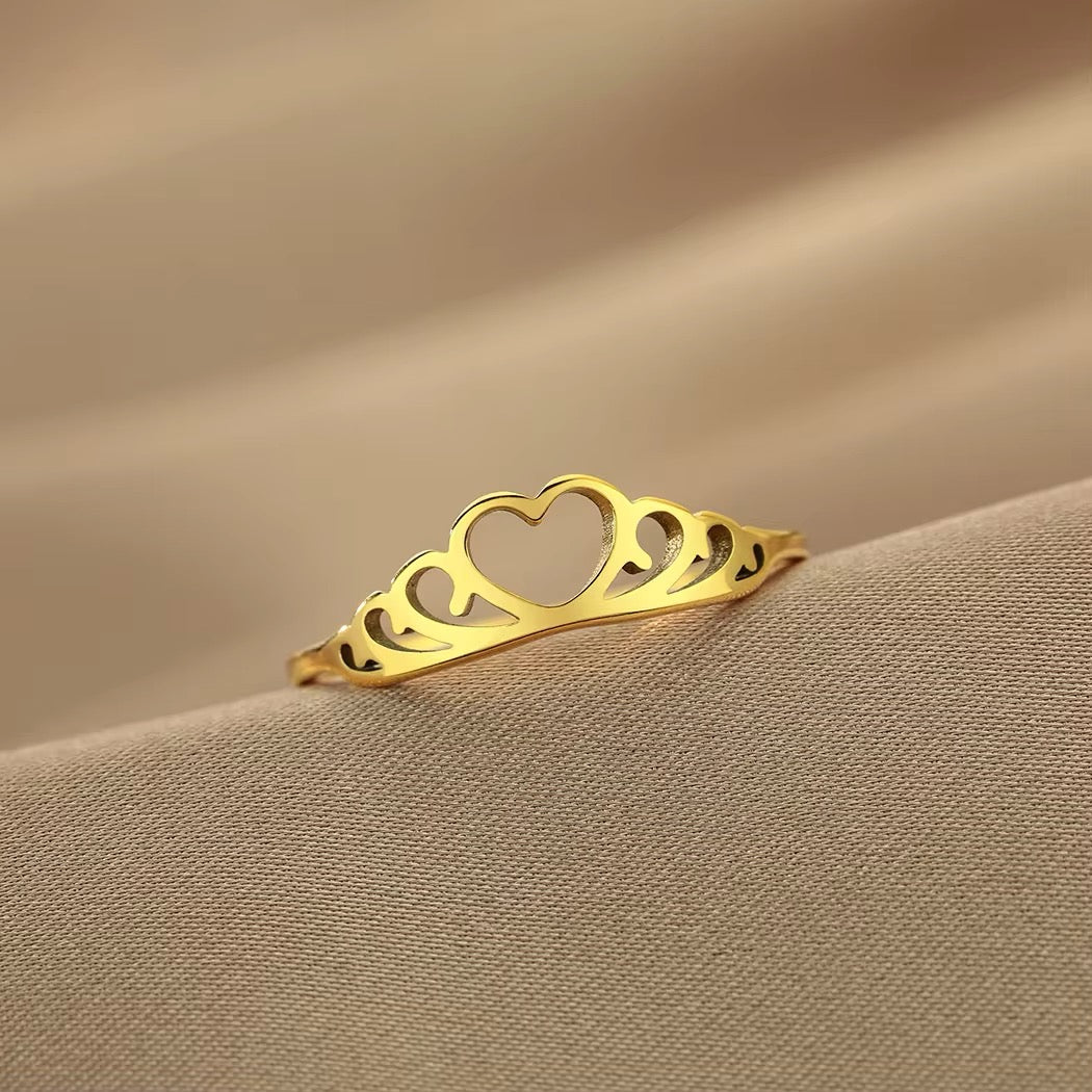 ANILLO CORONA EN ACERO MINIMALISTA