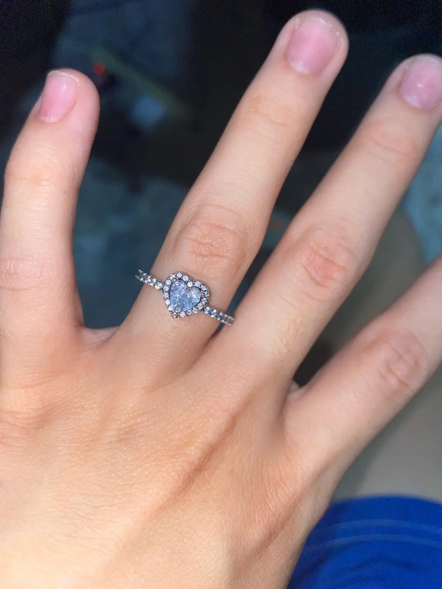 ANILLO CORAZÓN CRISTAL CIRCONITA MINIMALISTA ESTILO PANDORA