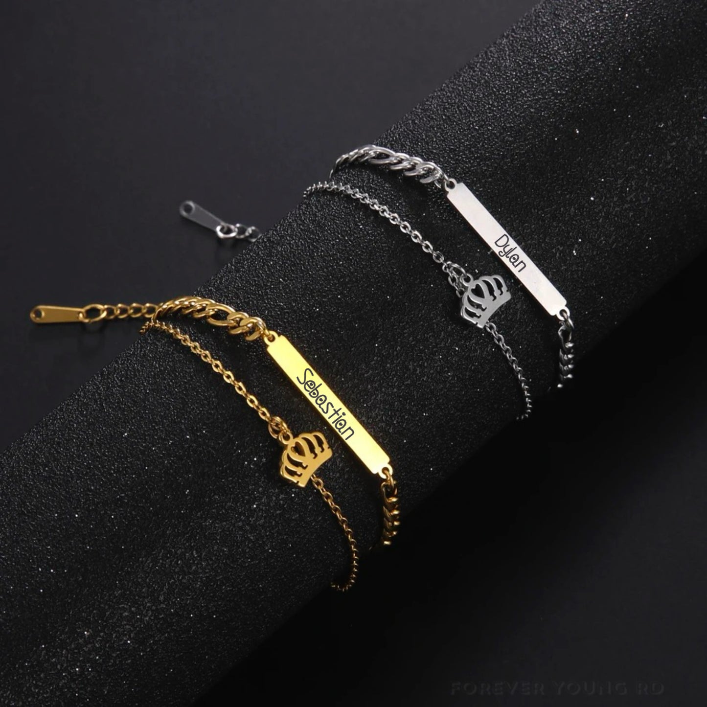 BRAZALETE DOBLE CORONA PERSONALIZABLE MINIMALISTA UNISEX