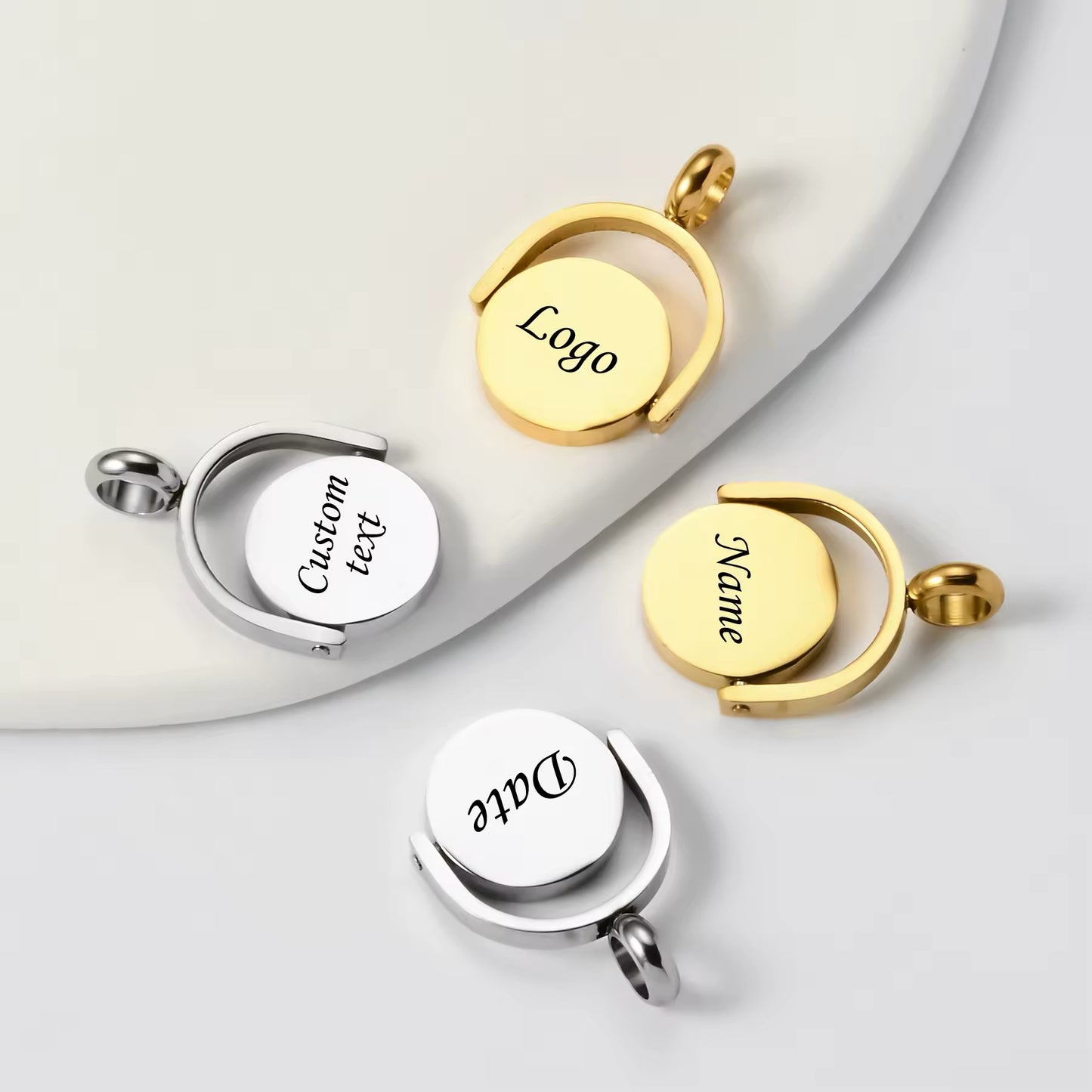 COLLAR MINIMALISTA CON COLGANTE GIRATORIO UNISEX PERSONALIZADO