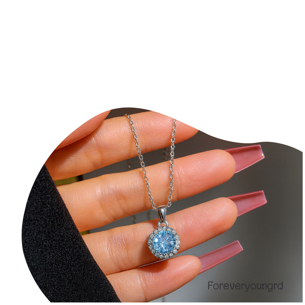COLLAR FEMENINO REDONDO CRISTALES DE ZIRCONIA  MINIMALISTA