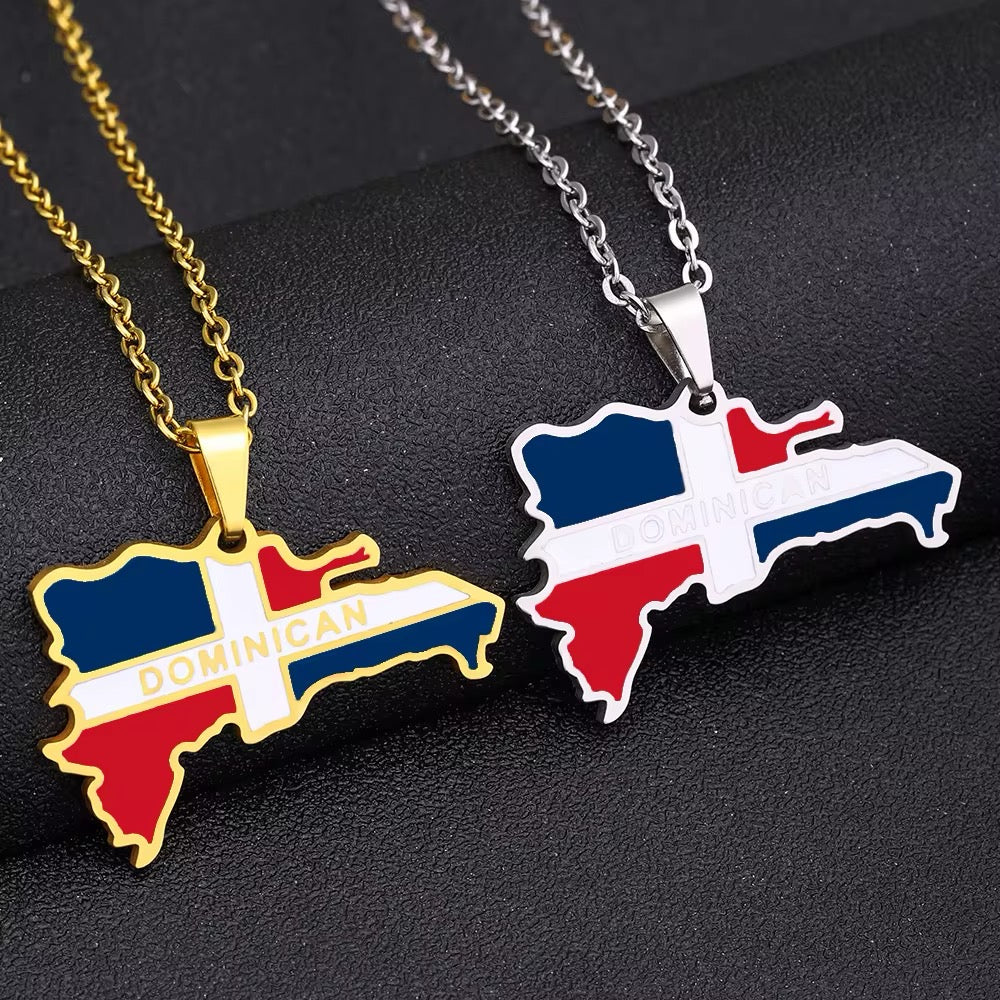 COLLAR MAPA DOMINICANO REPÚBLICA DOMINICANA