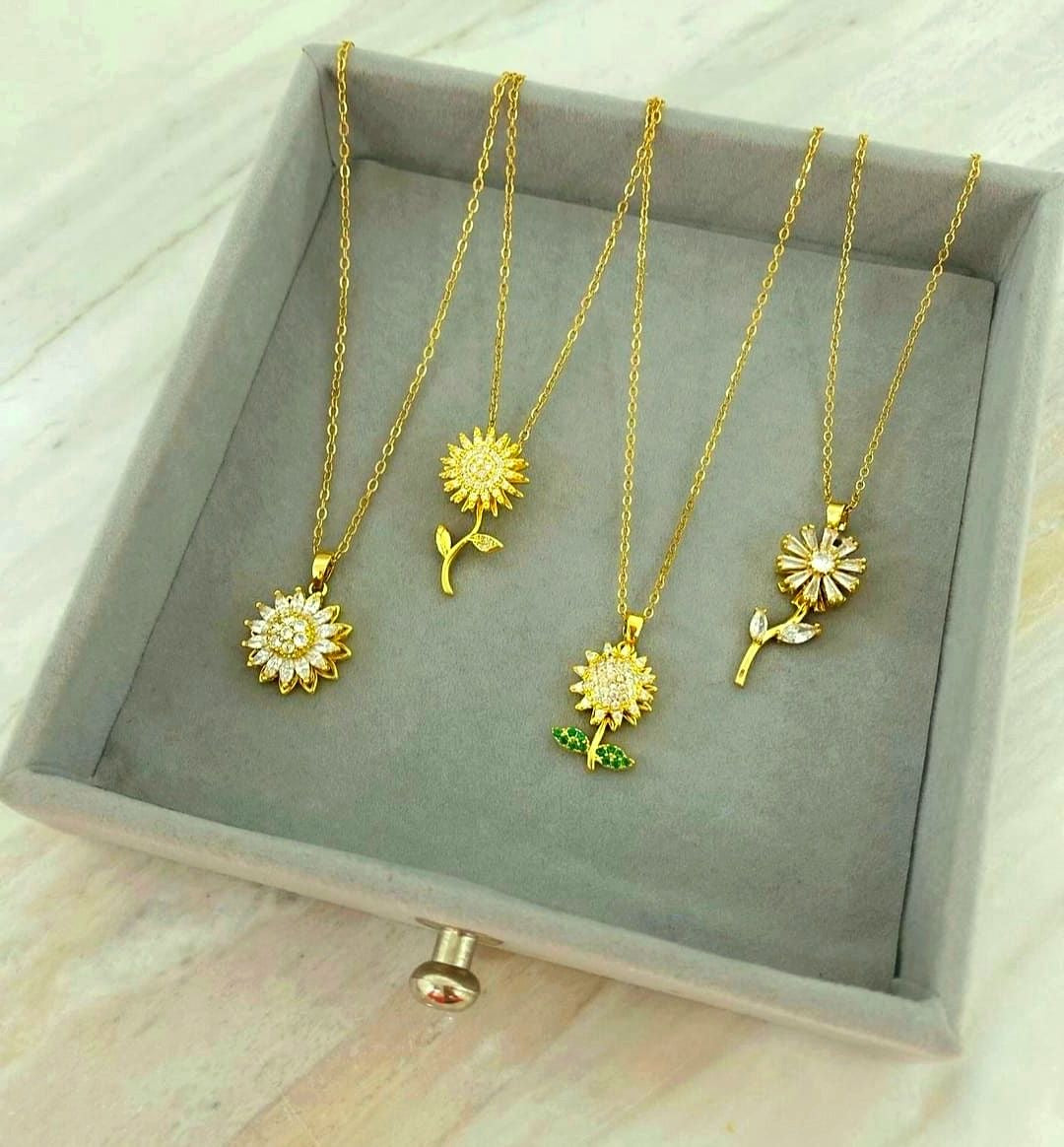 COLLAR GIRASOL GIRATORIO ANTIESTRÉS MINIMALISTA ELEGANTE