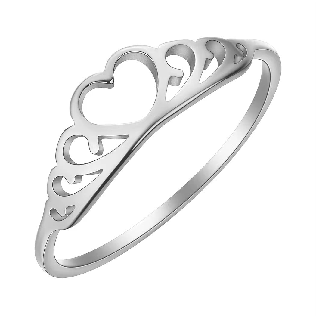 ANILLO CORONA EN ACERO MINIMALISTA