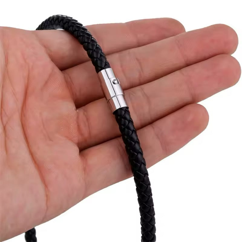 CHOCKER GARGANTILLA DE CUERO TRENZADA UNISEX PUNK
