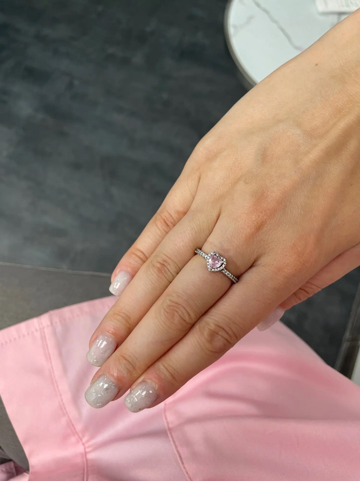 ANILLO CORAZÓN CRISTAL CIRCONITA MINIMALISTA ESTILO PANDORA