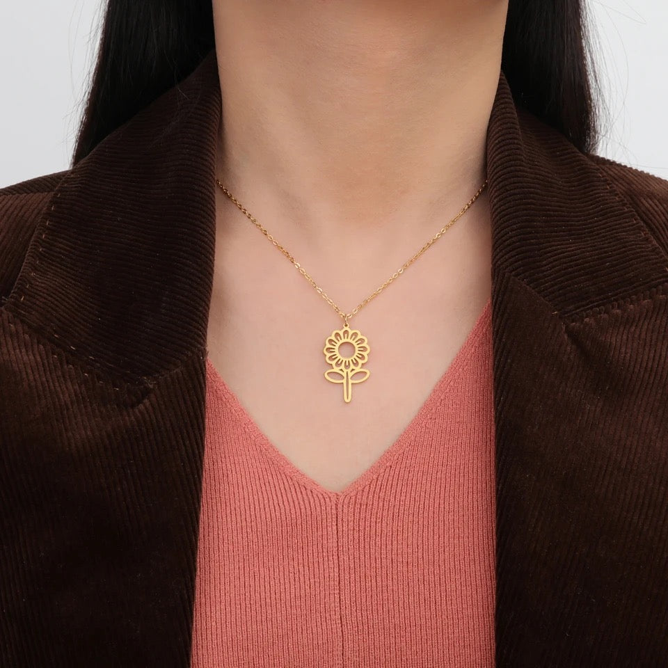 COLLAR FLOR HUECA NATURALEZA DELICADA