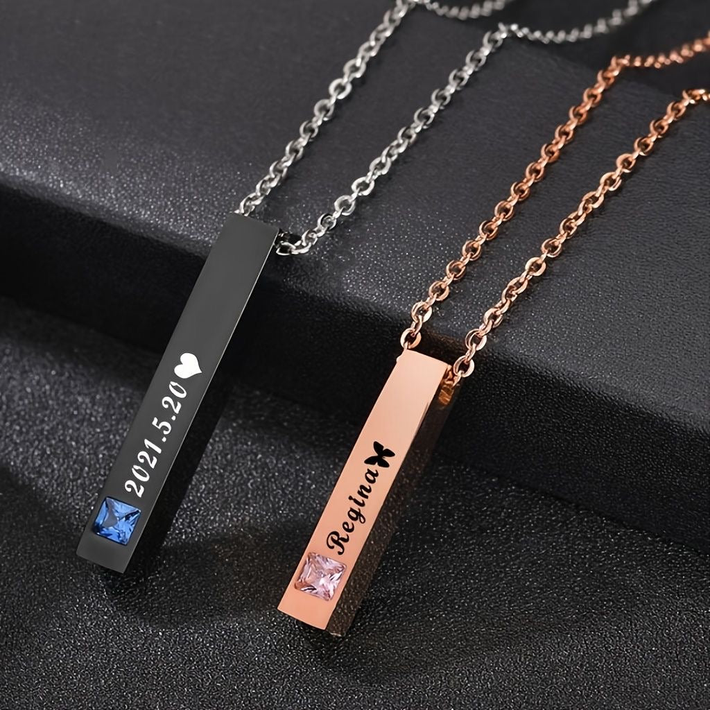 COLLARES EN PAREJA PERSONALIZABLE CIRCONIA CÚBICA
