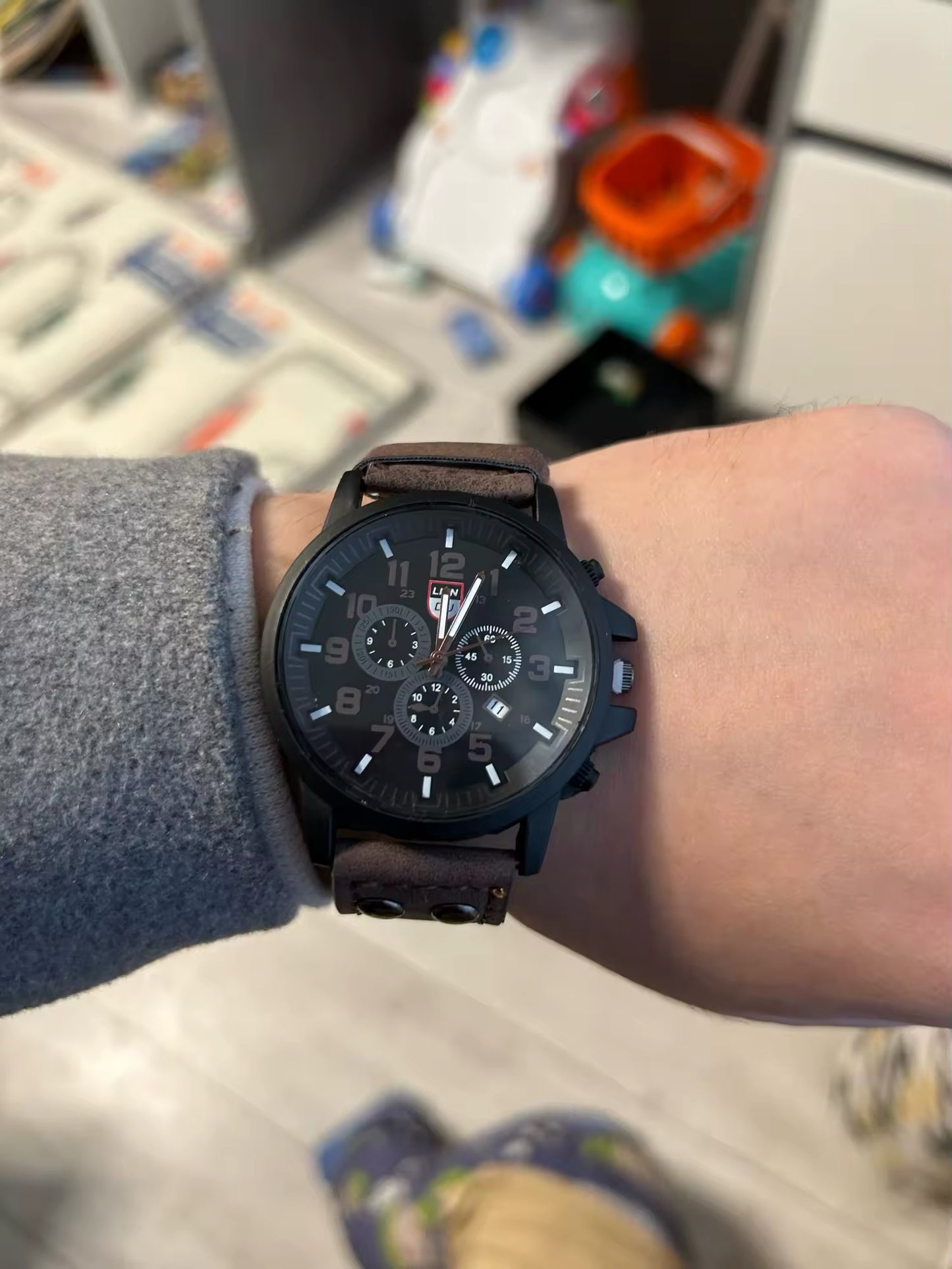 RELOJ PIEL SINTÉTICA MARRÓN SPORT