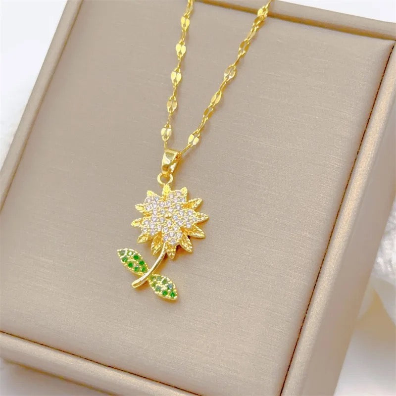 COLLAR GIRASOL FEMENINA MINIMALISTA ELEGANTE