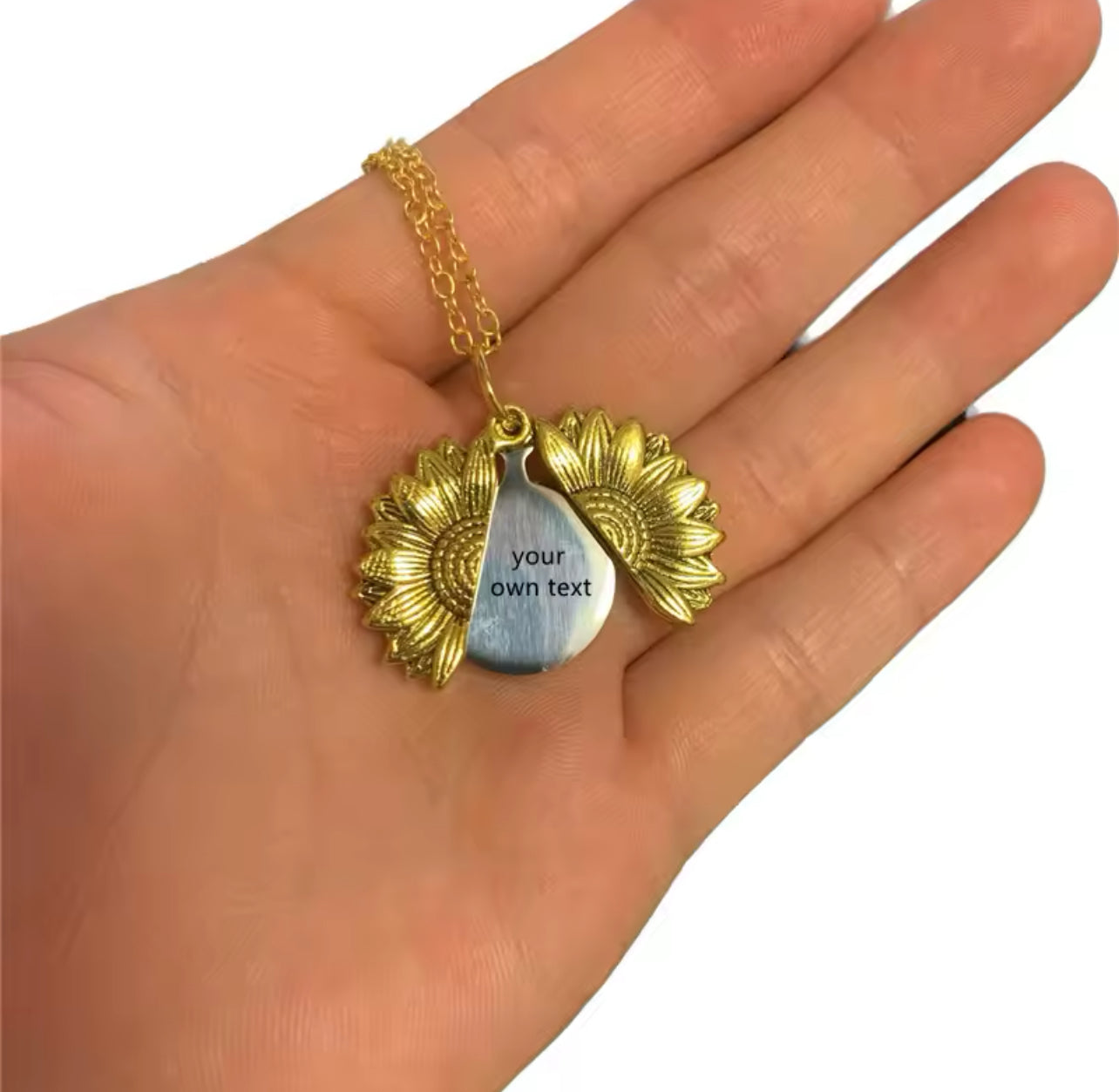 COLLAR MENSAJE OCULTO DISEÑO GIRASOL PERSONALIZADO