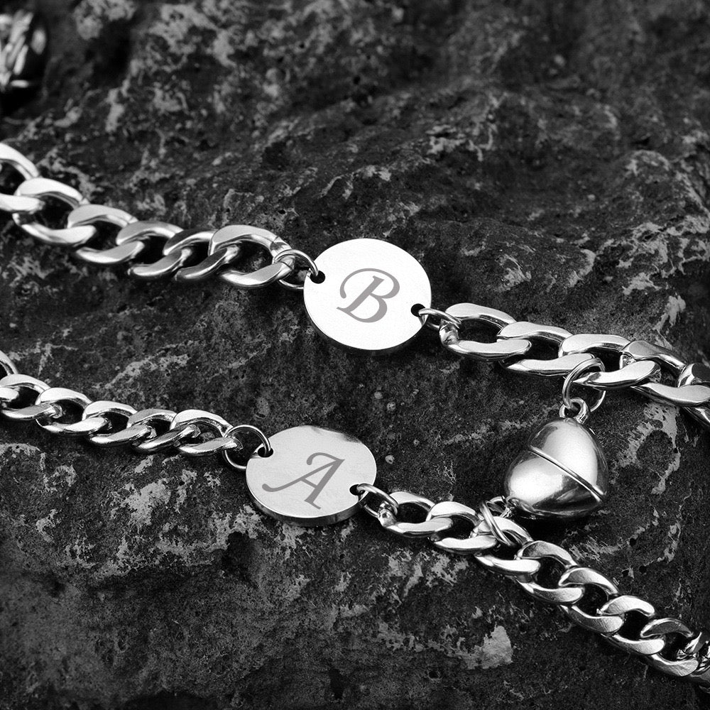 BRAZALETES MAGNÉTICOS CADENA CUBANA DE PAREJA