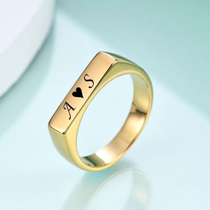 ANILLO PLACA MINIMALISTA PERSONALIZADO