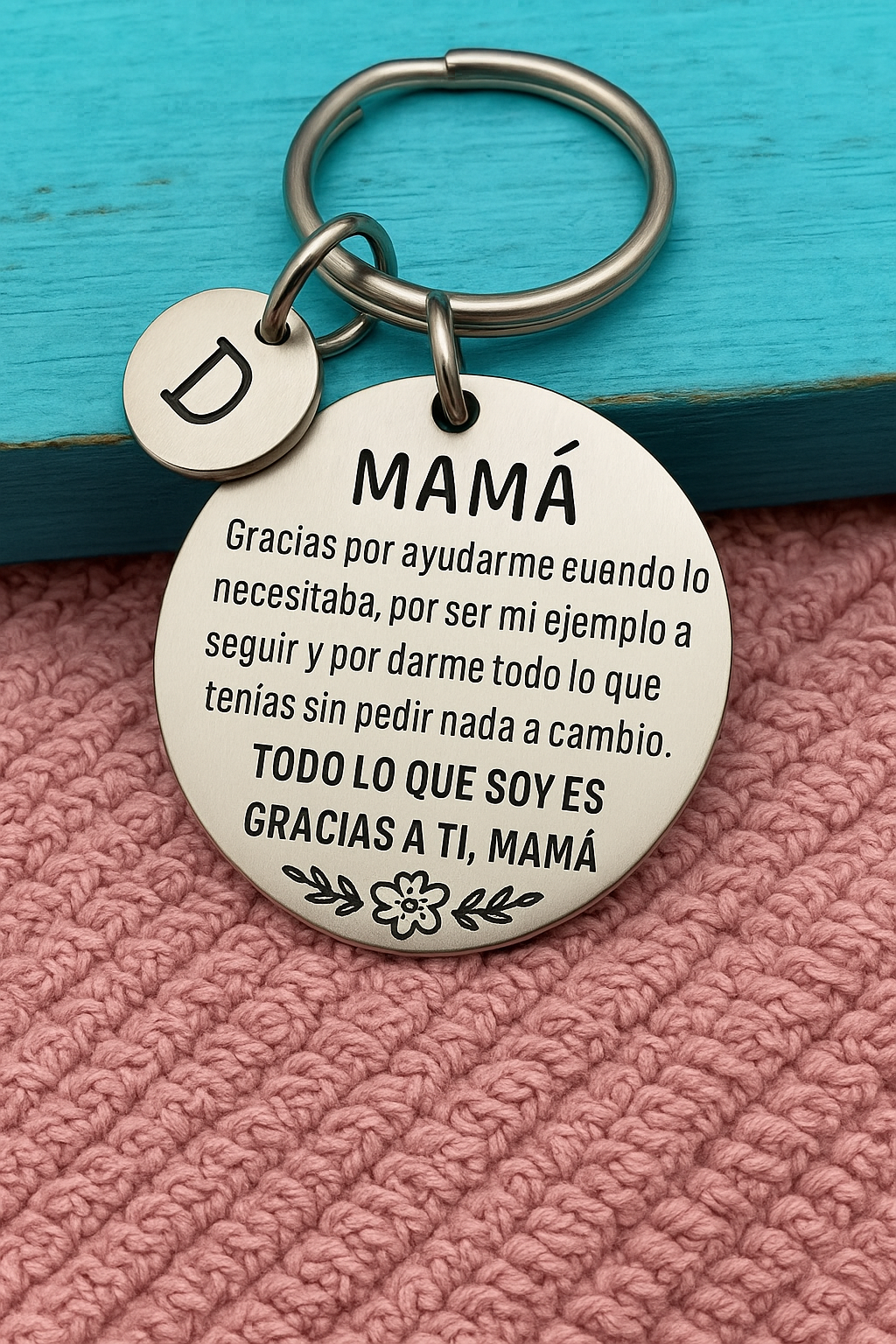 LLAVEROS PEQUEÑOS MINIMALISTAS ACERO INOXIDABLE MENSAJE MAMÁ
