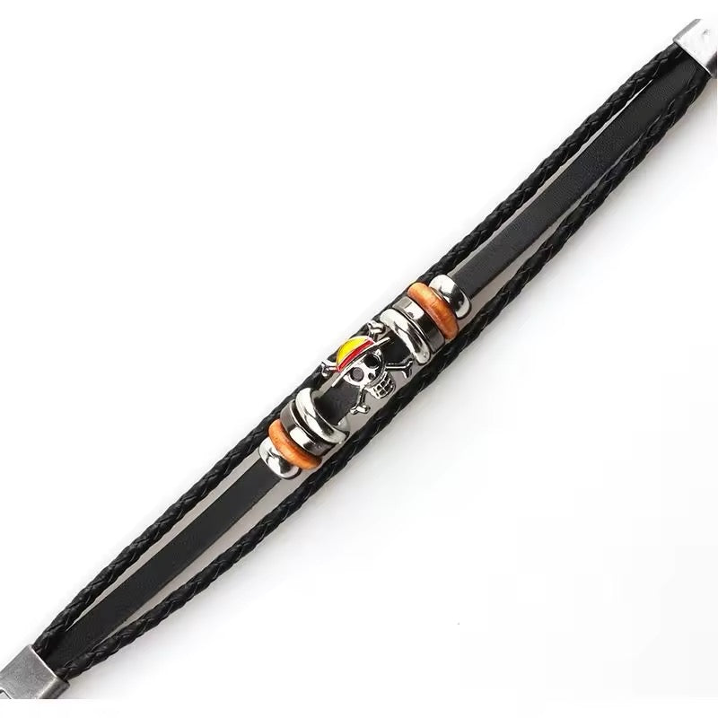 BRAZALETES ANIME ONE PIECE Y ATTACK ON TITAN LEATHER CUERO SINTÉTICO