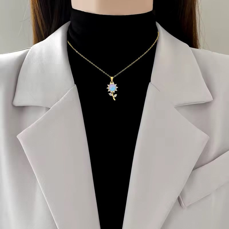 COLLAR GIRASOL COLORIDO OPAL MINIMALISTA