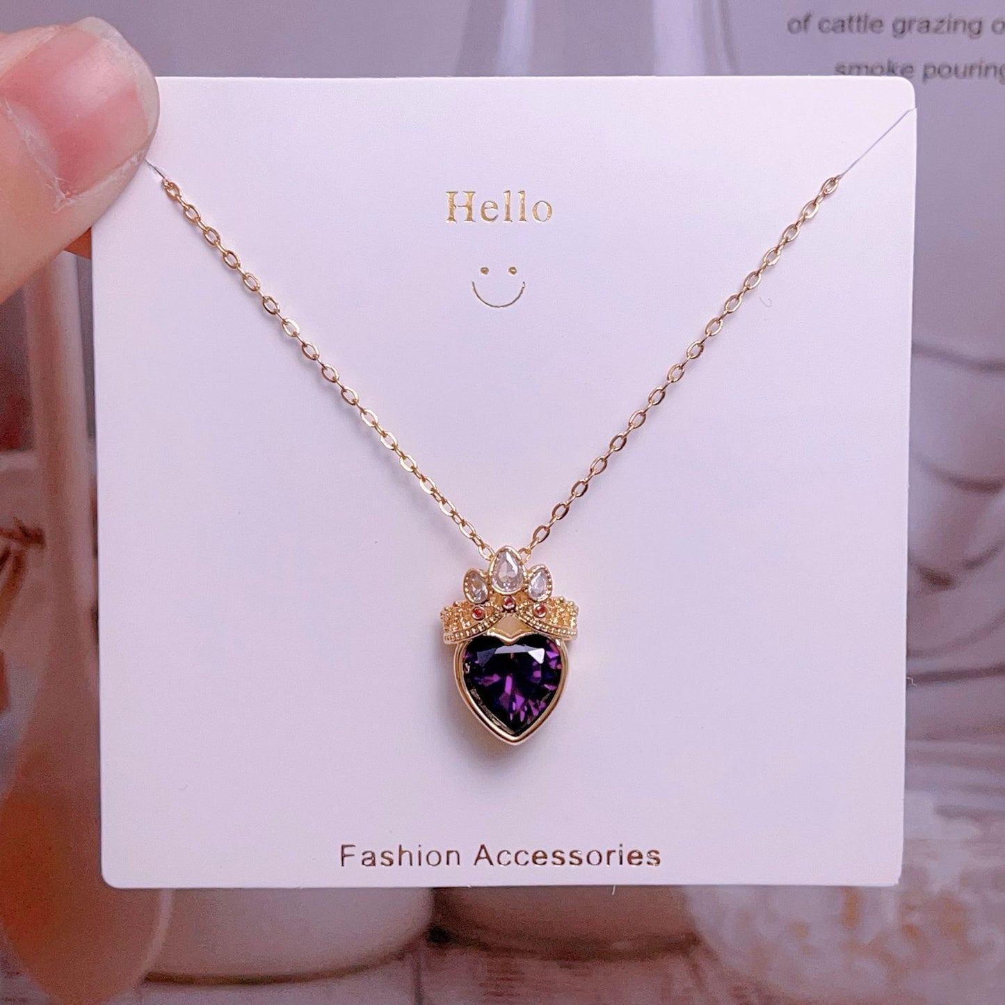 COLLAR CADENA CORONA  RAPUNZEL CRISTALES DE CIRCONIA