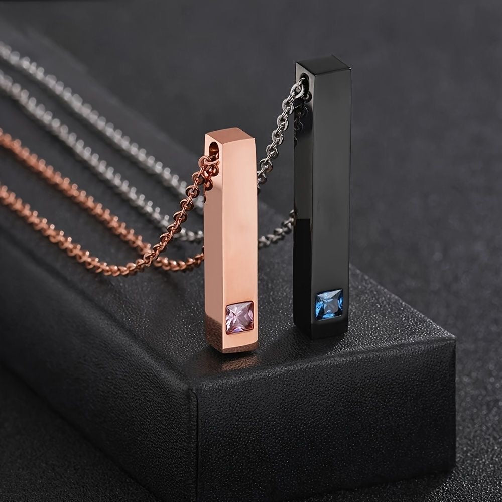 COLLARES EN PAREJA PERSONALIZABLE CIRCONIA CÚBICA