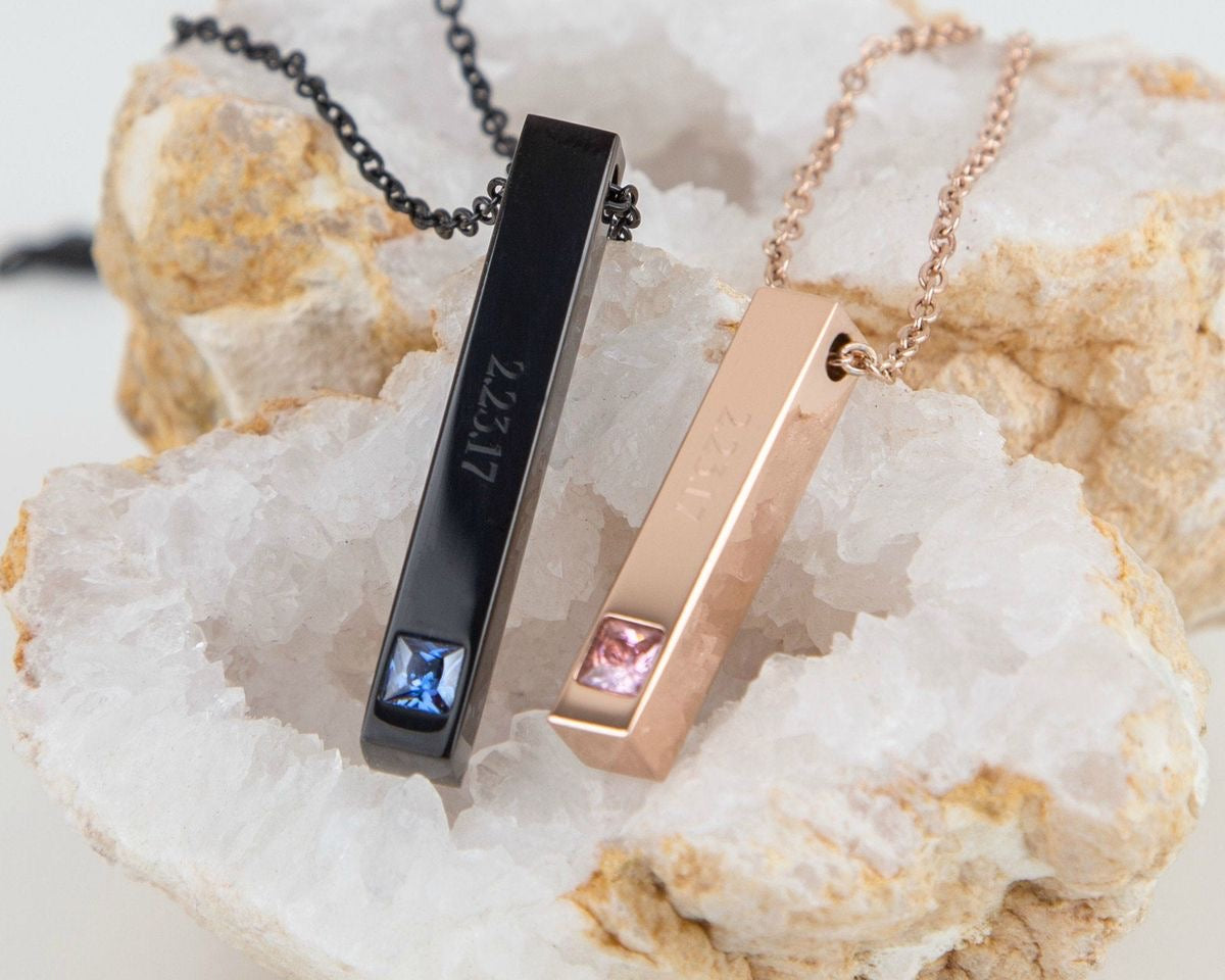 COLLARES EN PAREJA PERSONALIZABLE CIRCONIA CÚBICA