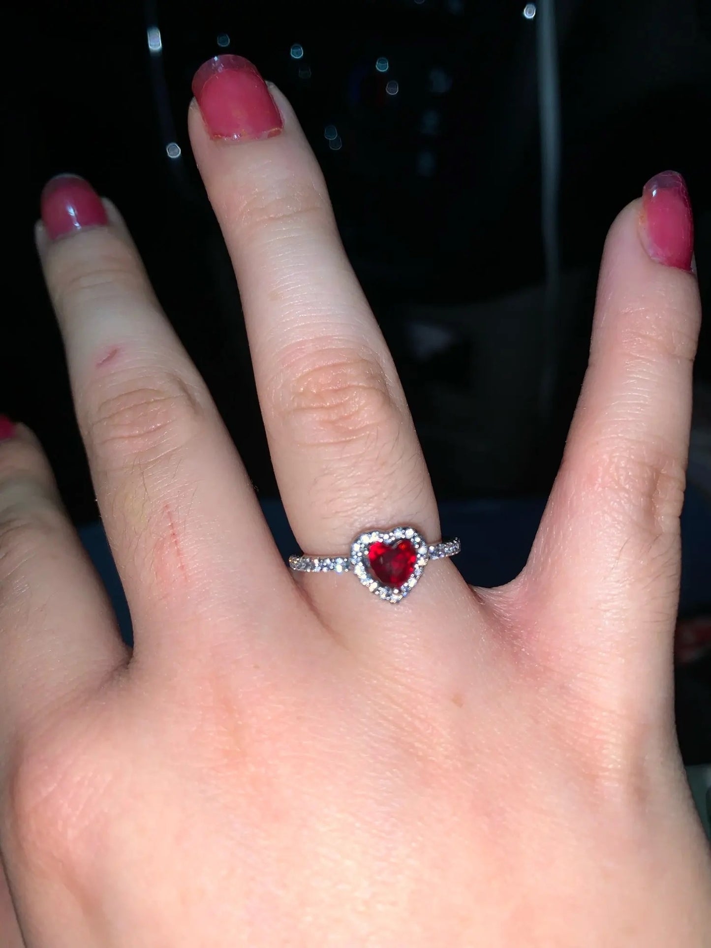ANILLO CORAZÓN CRISTAL CIRCONITA MINIMALISTA ESTILO PANDORA