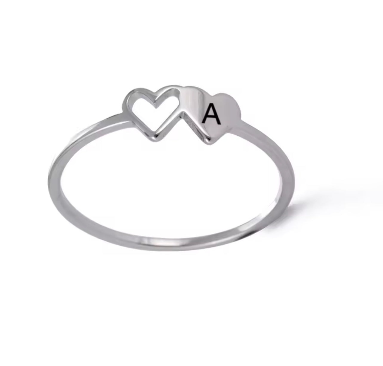 ANILLO CORAZONES MINIMALISTAS PERSONALIZADO INICIAL