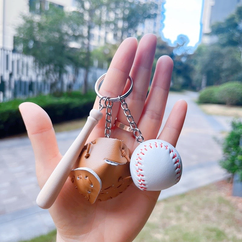 LLAVEROS DE BEISBOL PERSONALIZABLES CUERO Y MADERA DEPORTE