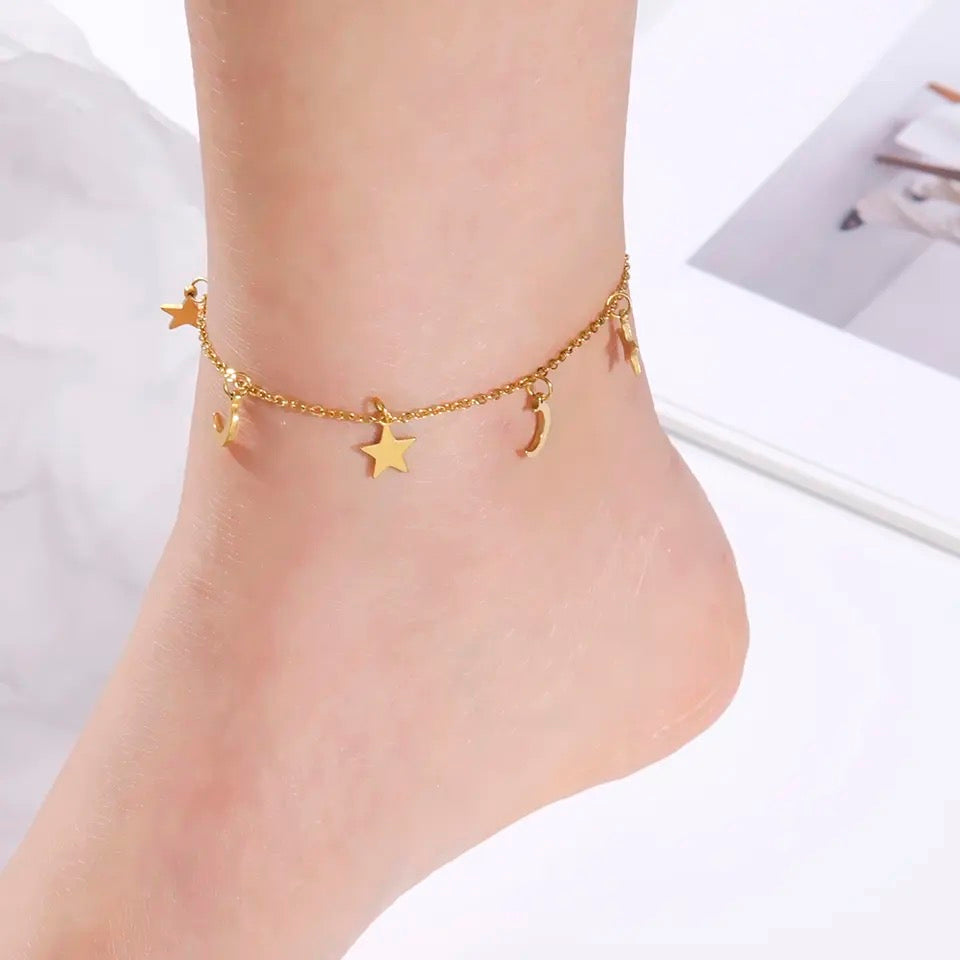 Kim Johanson Cavigliera Regolabile In Acciaio Inox Con Zirconi - Argento, Oro, Oro Rosa