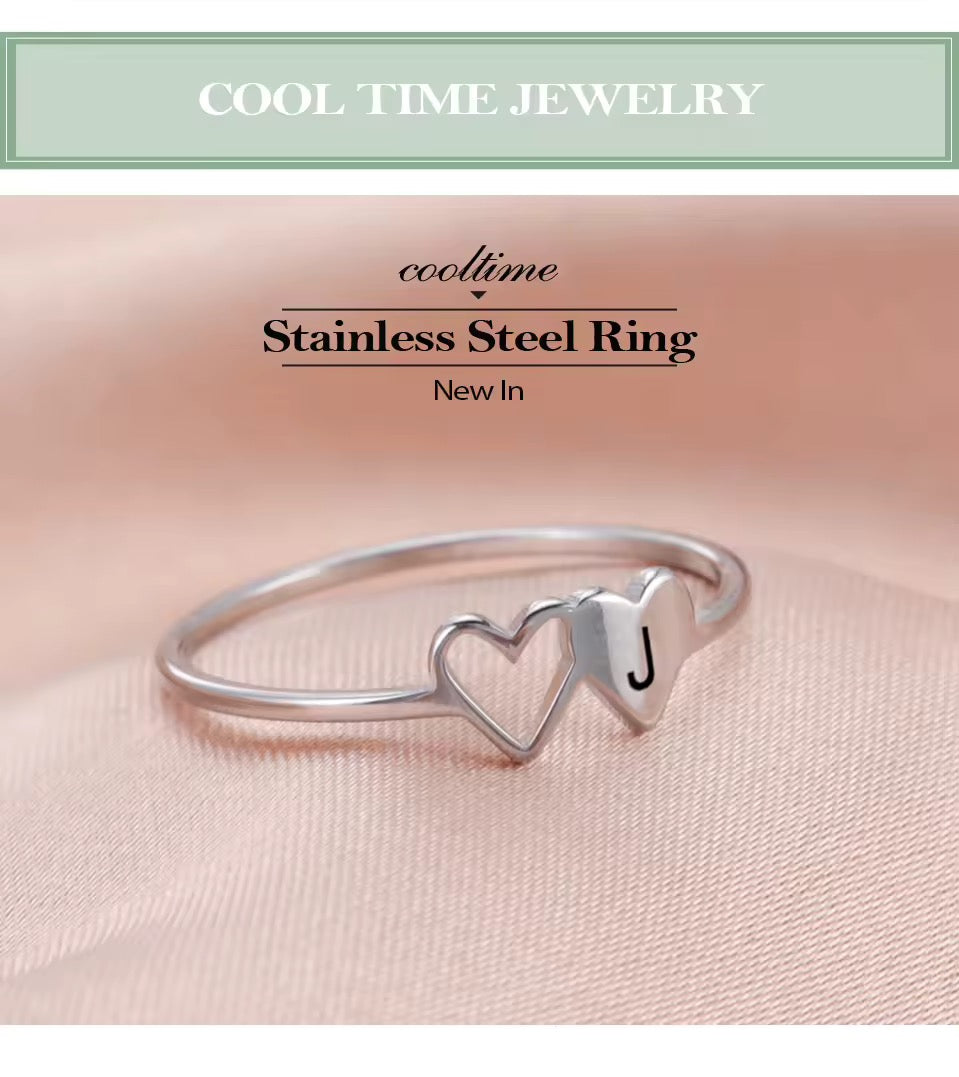 ANILLO CORAZONES MINIMALISTAS PERSONALIZADO INICIAL