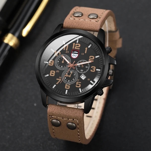 RELOJ PIEL SINTÉTICA MARRÓN SPORT
