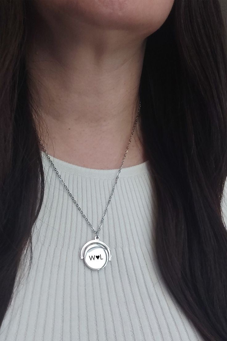 COLLAR MINIMALISTA CON COLGANTE GIRATORIO UNISEX PERSONALIZADO