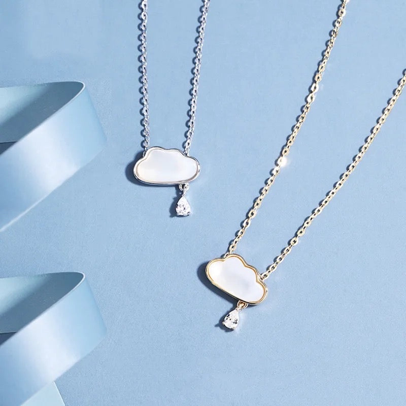 COLLAR NUBE Y CRISTAL MINIMALISTA CIRCONITA DELICADO