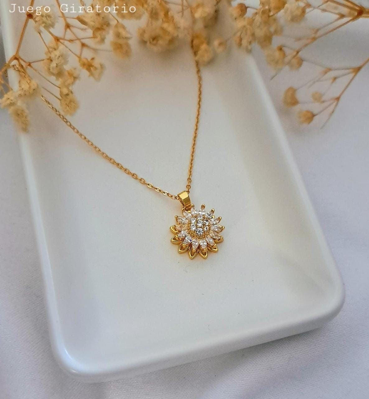 COLLAR GIRASOL GIRATORIO ANTIESTRÉS MINIMALISTA ELEGANTE
