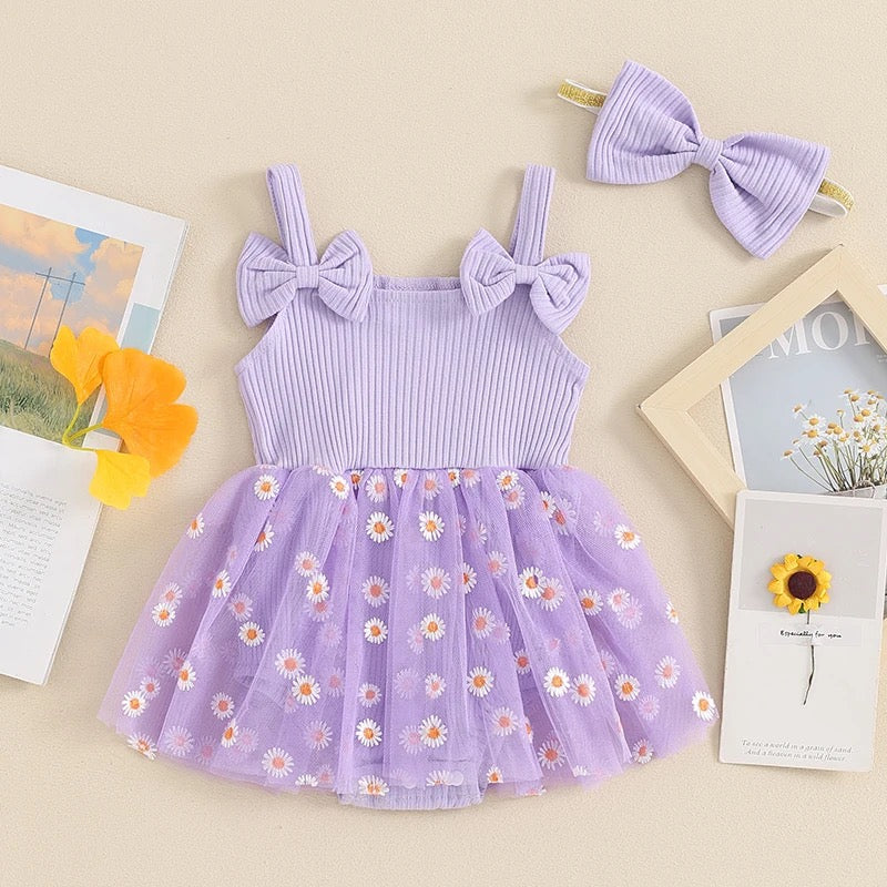 ROMPER VESTIDO LAZOS Y GIRASOLES 🌻
