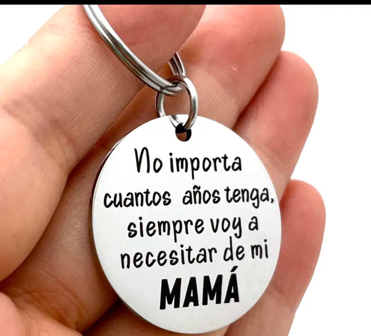 LLAVEROS PEQUEÑOS MINIMALISTAS ACERO INOXIDABLE MENSAJE MAMÁ