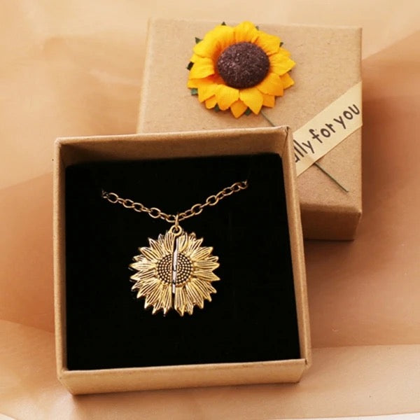 COLLAR MENSAJE OCULTO DISEÑO GIRASOL PERSONALIZADO
