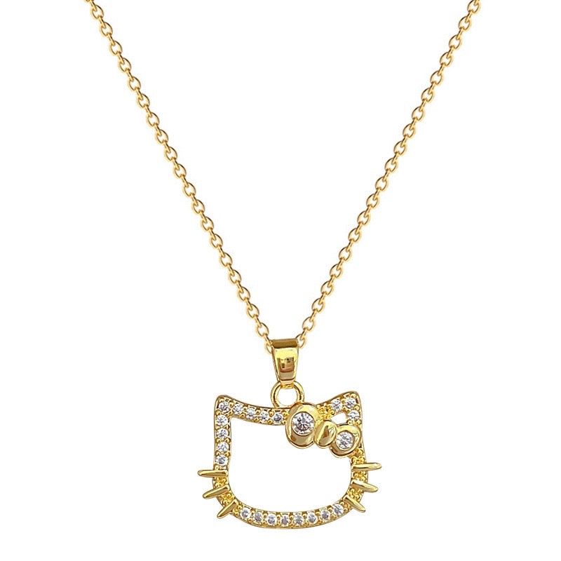 COLLAR CADENA HELLO KITTY ELEGANTE CRISTALES DE CIRCONIA
