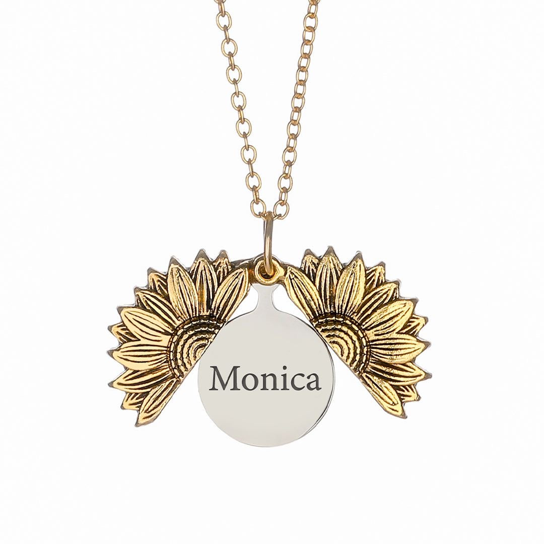 COLLAR MENSAJE OCULTO DISEÑO GIRASOL PERSONALIZADO