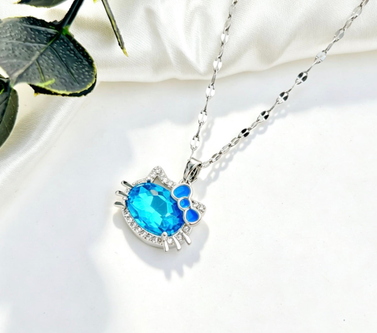 COLLAR CADENA HELLO KITTY ELEGANTE CRISTALES DE CIRCONIA