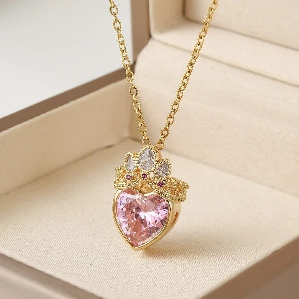 COLLAR CADENA CORONA RAPUNZEL CRISTALES DE CIRCONIA