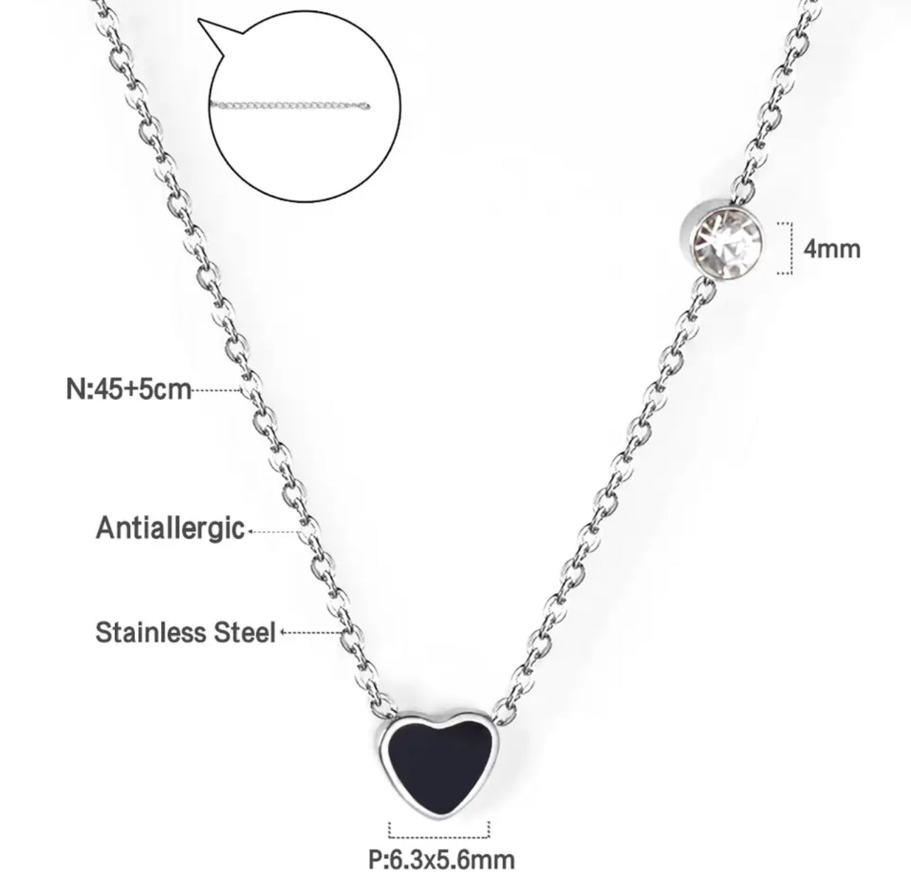 COLLAR CORAZÓN & CIRCÓN PEQUEÑO MINIMALISTA