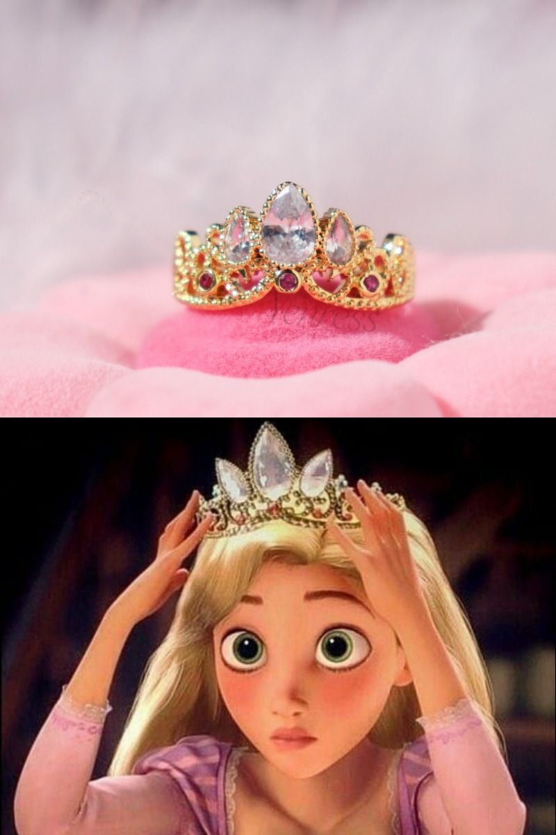 COLLAR CADENA CORONA RAPUNZEL CRISTALES DE CIRCONIA