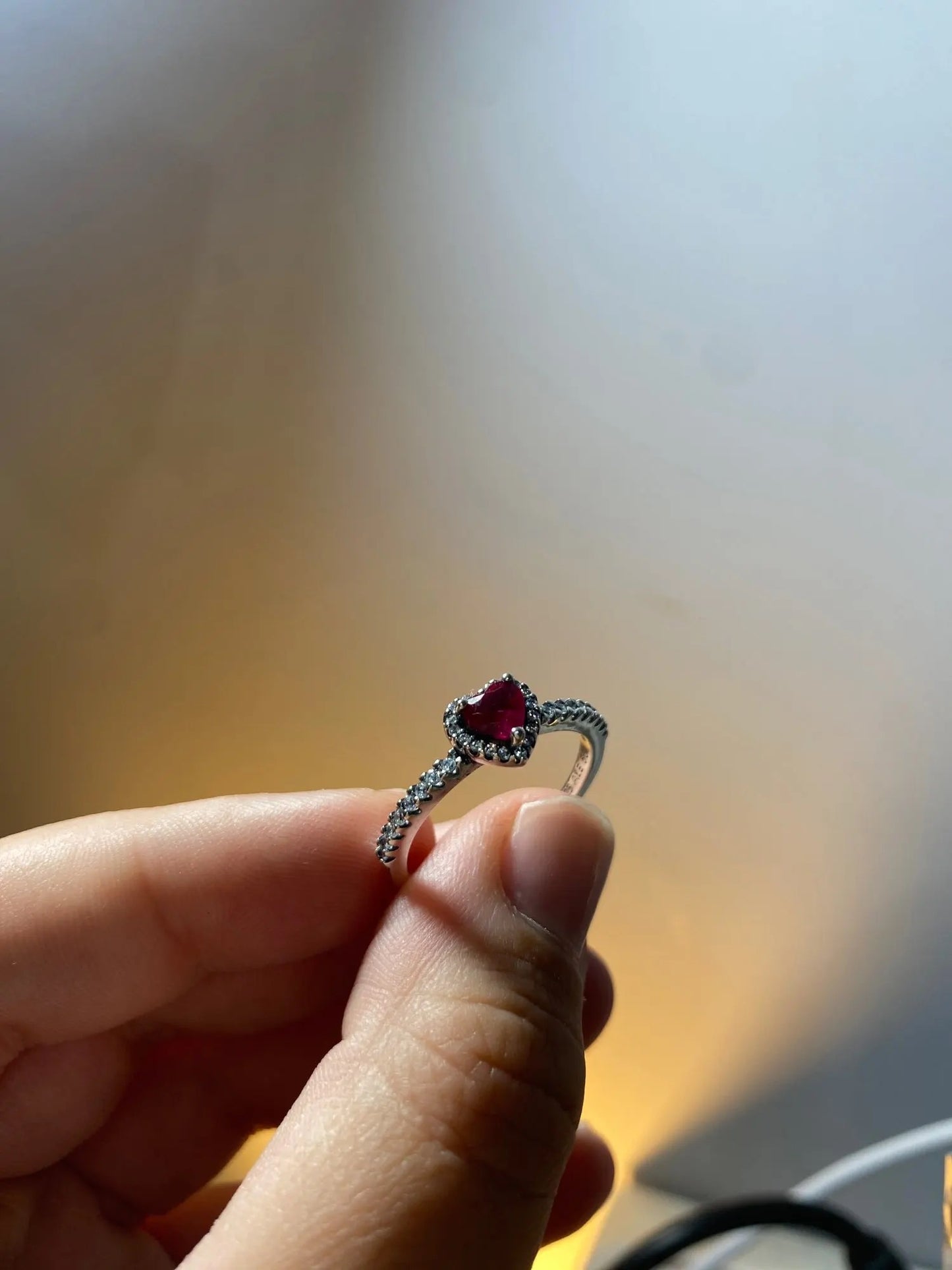 ANILLO CORAZÓN CRISTAL CIRCONITA MINIMALISTA ESTILO PANDORA