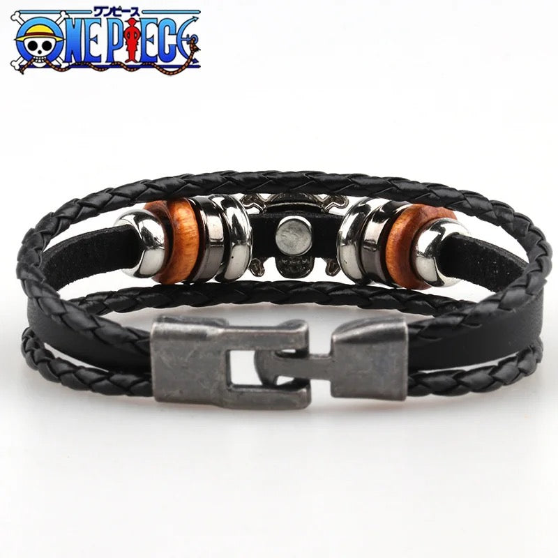 BRAZALETES ANIME ONE PIECE LEATHER CUERO MINIMALISTA