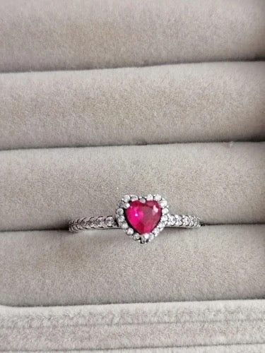 ANILLO CORAZÓN CRISTAL CIRCONITA MINIMALISTA ESTILO PANDORA