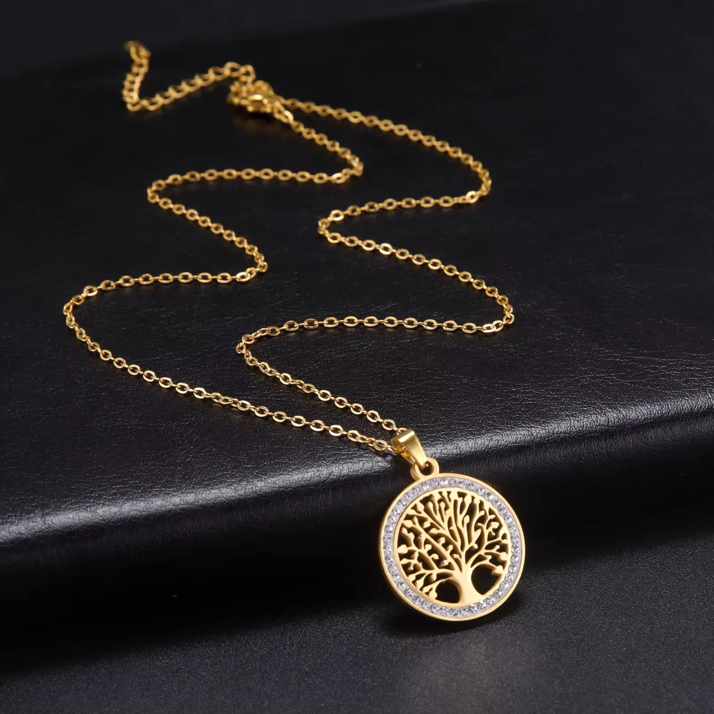 COLLAR ÁRBOL DE LA VIDA CRISTALES DE ZIRCONIA